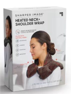 Sharper Image Brown and Black Dotted Heated Neck & Shoulder Wrap